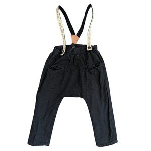 ZARA Suspender "Here Comes the Fun" Pants 12-18m